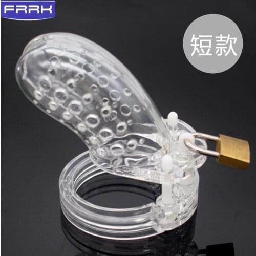 FAAK Mens Plastic SM gay sex games penis ring with catheter Birth control penis lock queen Sex training Cock ring Sex Shop