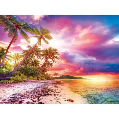 GATYZTORY DIY Painting DIY Painting By Numbers Colorful Beach Sunset Handpainted Painting On Canvas Home Decor Wall Artwork