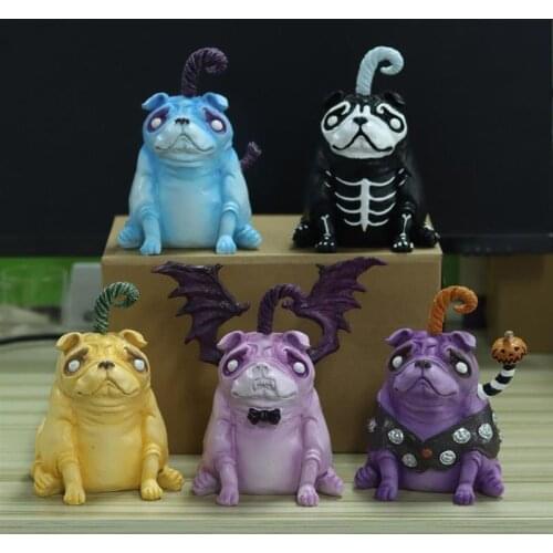 Halloween Zombie Pumpkin Skull Bat Dog Doll Ornaments Resin Crafts Christmas Thanksgiving Animal Decoration Ornaments Statues