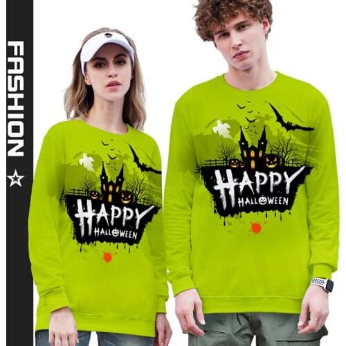 Happy Halloween Print 3d Hoodies Pullover Fashion Hip Hop Men Women Capless Sweatshirts Long Sleeve O-neck Unisex 3D Hoodie Tops
