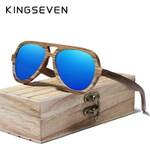 KINGSEVEN Natural Classic Wood Sunglasses Full Frame 100% Handmade Polarized Mirror Coating Lenses Eyewear Accessories