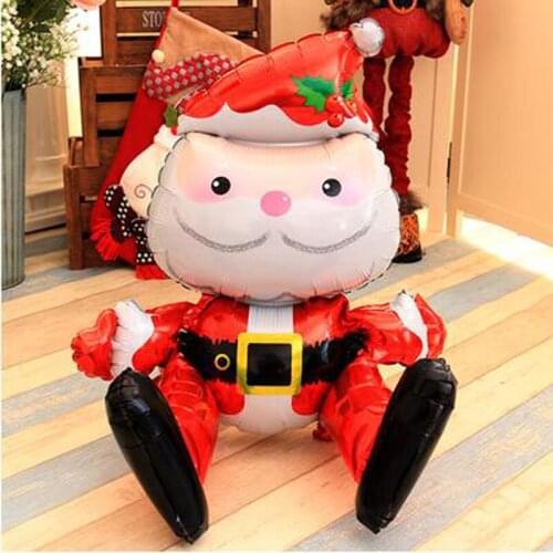HOT 1pcs 3D Snowman Santa Foil Balloons for Christmas Decoration Inflatable Helium balloon Air Balloons