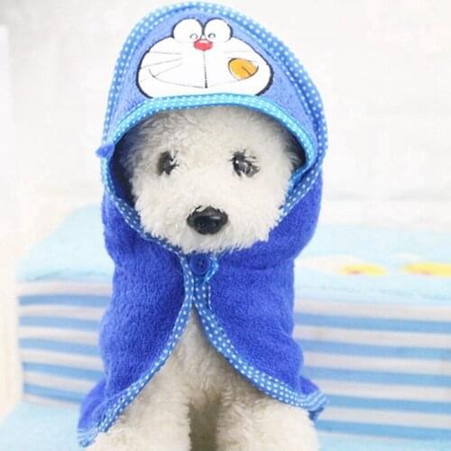 Cute Pet Dog Towel Soft Drying Bath Towel Cat Hoodies Puppy Super Absorbent Bathrobes Cleaning Necessary supply