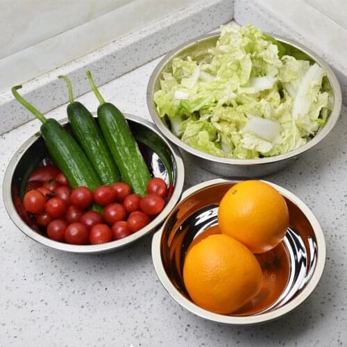 Various Size Food Grade Stainless Steel Catering Washing Mixing Bowl Flat Base Outdoor Tableware Camp Cooking Supplies 14~26cm