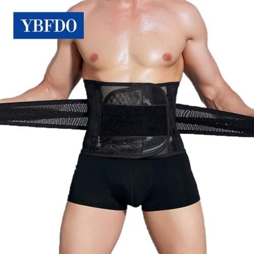 YBFDO Men’s Waist Trimmer Slimming Belly Modeling Straps Girdle Slim Elastic Adjustable Back Tranier Support Brace Tactical Belt