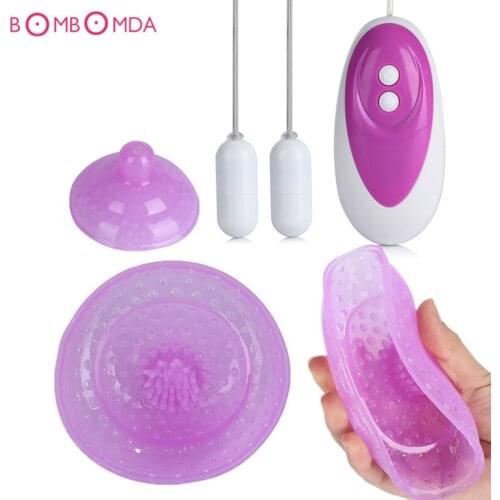 Soft Silicone Vibrating Nipple Sucker,Breast Pads Nipple Vibrator Breast Enlargement Jump Eggs Pump Vibrator Sex Toys for Women