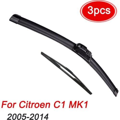 MIDOON Wiper Front & Rear Wiper Blades Set Kit For Citroen C1 MK1 2005 - 2014 Windshield Windscreen 26"12"