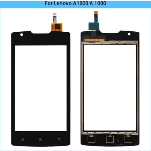 New For Lenovo A1000 A 1000 Touch Screen Panel Digitizer Sensor LCD Front Glass Lens A1000 TouchScreen Replacement