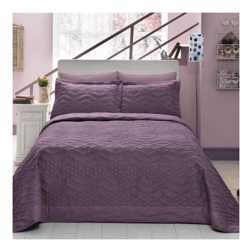 Tac Lisbon Single Bedspread - Purple-Bedspread:180x240 cm-Pillowcase:50x70 cm-Material:100% Polyester