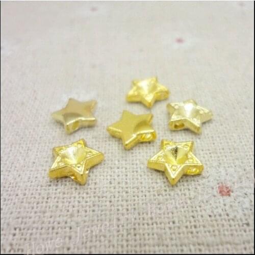 Wholesale 200PCS Gold-color Charms Pentagram Pendant Fit Bracelets Necklace DIY Metal Jewelry Making