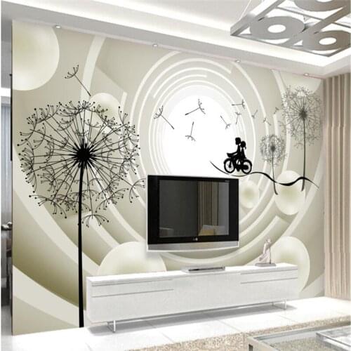 Beibehang Custom Wallpaper 3d Photo Stereo Mural Warm Dandelion Abstract Vision 3d TV Background 3d wallpapers papel de parede