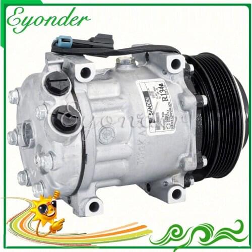 SANDEN 7H15 Auto AC A/C Aircon Air Conditioning Compressor Cooling Pump Clutch PV6 for Western Star Truck 12Volt SD4071 4071