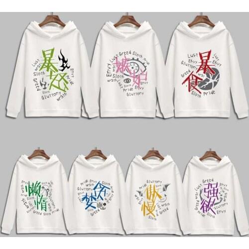 The Seven Deadly Sins Cosplay Hoodie Chinese Style Fashion Print Fleece Sweatshirt Hoodies Pullover Top Clothes Costume Hoody