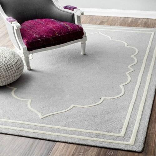 Grey Simple Europe Acrylic Carpet Living room Bedroom Large Thick Soft Rug Modern Home Decor Carpet Child Baby Activity Play Rug