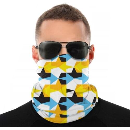 Blue Yellow Orange Scarf Half Face Mask Unisex Fashion Tube Scarf Neck Bandanas Versatility Headwear Biking Camping