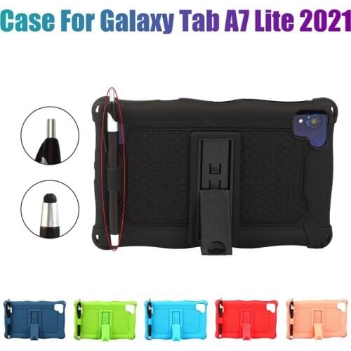 Silicone Case For Samsung Galaxy Tab A7 Lite 2021 8.7Inch T220 T225 Tablet Case With Pen Tablet Stand For Office