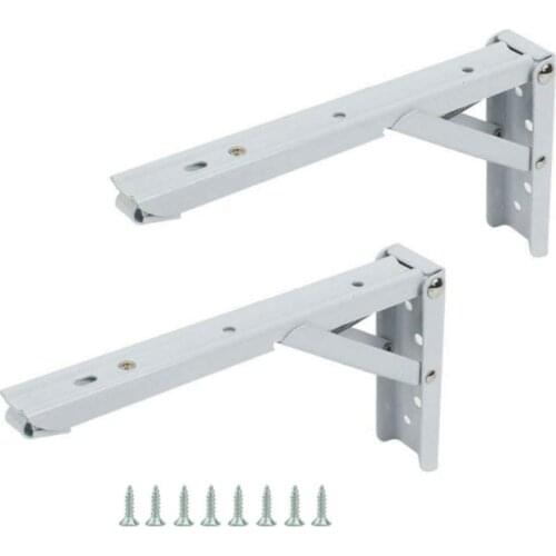 Folding Shelf Bracket Wall Mounted Spring Loaded Bench Table Folding Support with Mounting Screws 14 inch - Pack of 2