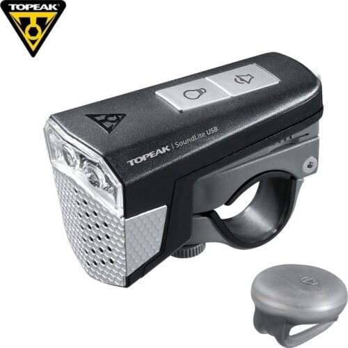 Topeak SoundLite Bicycle Front Light w Horn Cycling MTB Wireless Control Bell Light USB Charge Road Bike LED Safety Headlight
