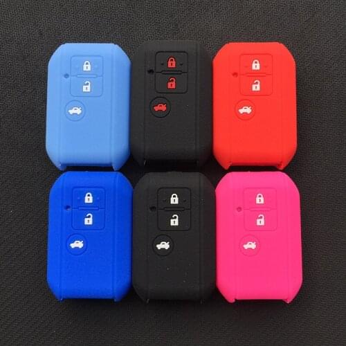 ZAD Silicone car key case cover shell holder protector fob skin bag for Suzuki Swift R Japan Monopoly Wagon 3 buttons key set