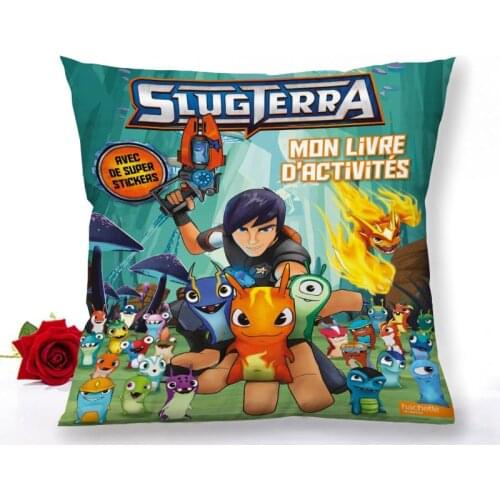 Custom Slugterra Anime Pillowcase Home Wedding Decoration Satin Fabric Square Zipper Pillowcase Bedroom Pillow Cover 1.15