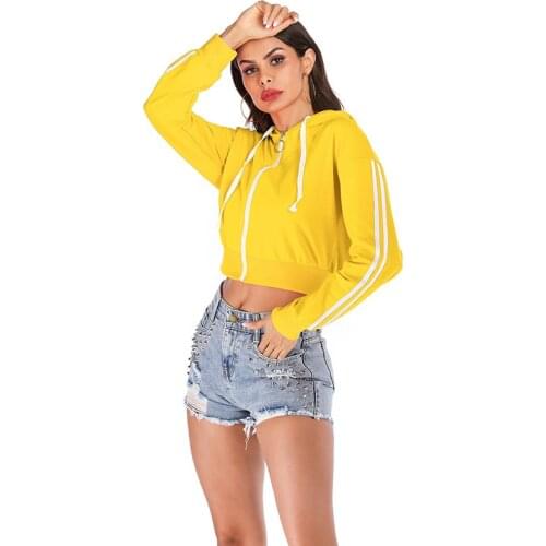 Hooded Long-Sleeved Casual Short Streetwear Women Hoodies Oversized Hoodie Zip