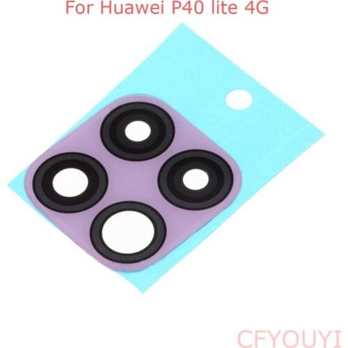 10pcs/lot For Huawei P40 lite 4G Glass Back Rear Camera Lens Glass with Adhesive Glue