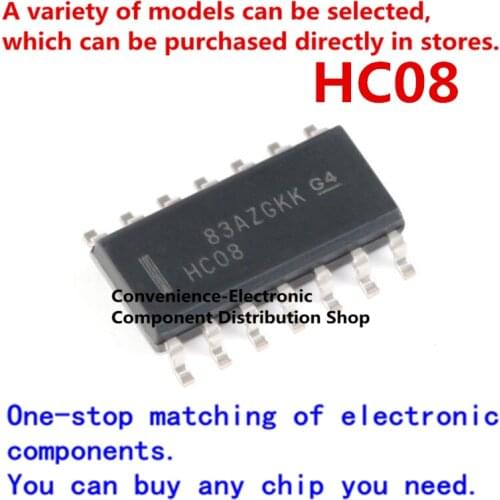 10PCS/PACK HC08 74HC08DR SMD SOP-14 SN74HC08DR 74HC08 six-way inverter logic chip SOP14