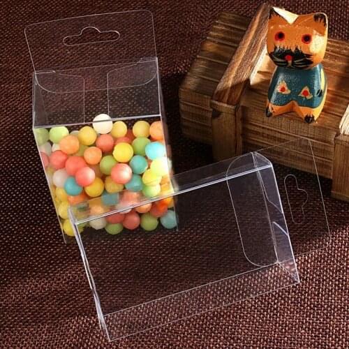 100Pcs/lot Plastic Clear PVC Box Packaging Wedding Party Favor Small Gift Craft Storage Box Transparent Candy Jewelry Pvc Box