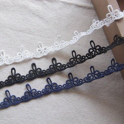 15 Yards New White Lace Trim Embroidery Applique Polyester Guipure Lace Trimming Water Soluble Sewing Crafts 2cm wide