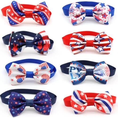 30 Pcs New Dog Grooming Accessories 4th of July USA Independence Day Pet Dog Bow Tie Necktie Dogs Accessories Pet Product
