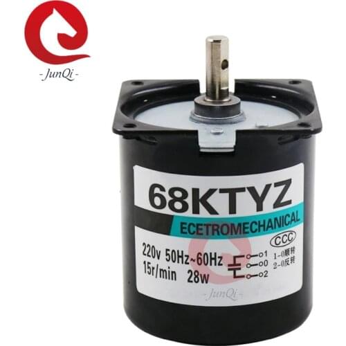68KTYZ Mini Permanent Magnetic Synchronism Motor 220V 28W 68-KTYZ AC Gear Reducer Moter 2.5/5/10/15/20/30/50/60/80/110 Rpm