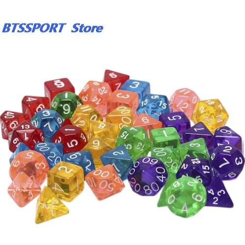 7pcs/set Creative Game Dice D&D Colorful Multicolor acrylic Dice Mixed