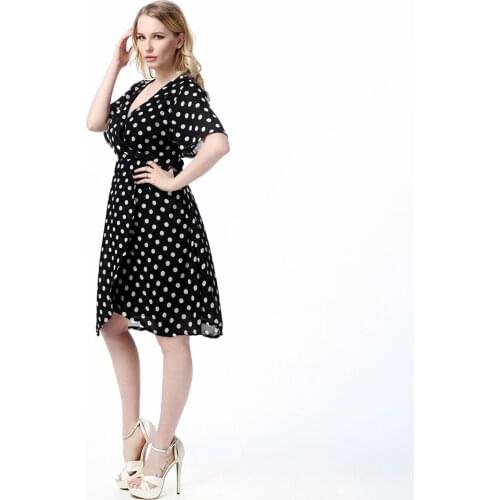 Abaya Dubai European American New European and American dotted chiffon irregular Muslim dress