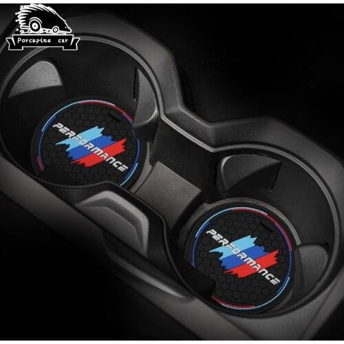 2PCS Car Coasters Cup Holder Mats Anti-slip Pad for BMW F10 F11 F07 E60 E61 E90 E46 F01 G11 F25 G01 G26 G02 F15 G05 E70 F16 M