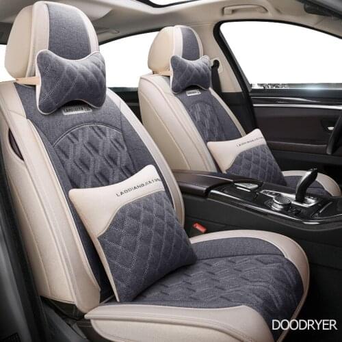 DOODRYER flax car seat covers For Peugeot 106 201 205 206 207 2008 3008 301 306 307 308 405 406 407 4008 5008 seat cover cars