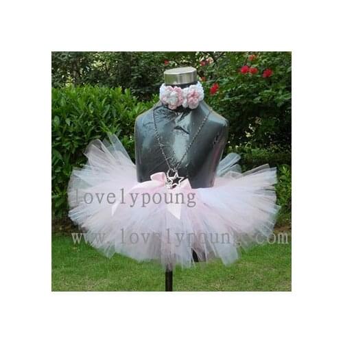 Boutique Tutu Skirt Pink And White Color Baby Birthday Costume Party Tutu Dance Skirt Toddler Girls Clothing Kids Wear