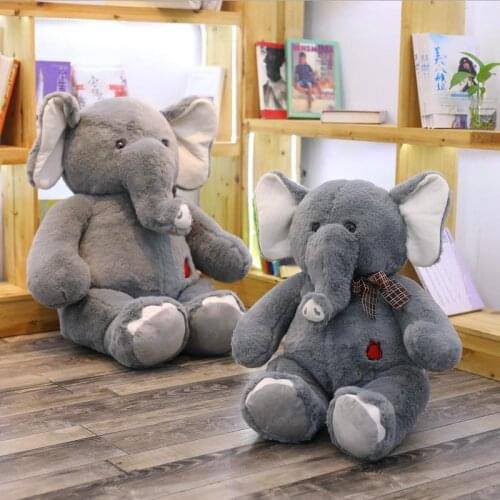 Giant Elephant Grey Stuffed Long Elephant Animal for Christmas for Plush Doll Toy Kid Gift