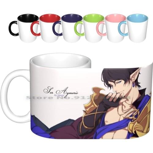 Ser Aymeric Ceramic Mugs Coffee Cups Milk Tea Mug Final Fantasy Xiv Ffxiv Heavensward Elf Aymeric Elezen Knight Up Anime