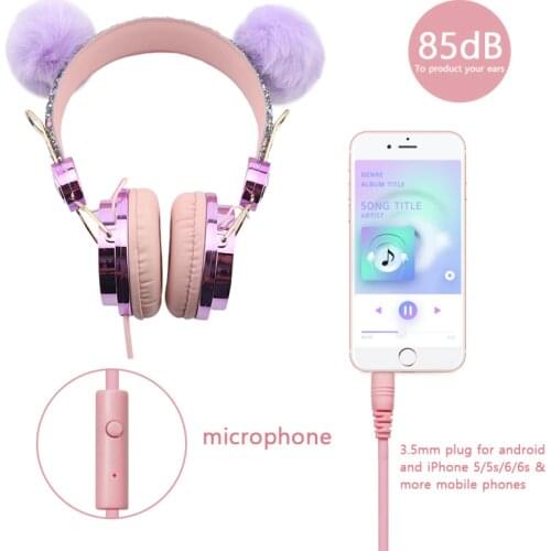 Cartoon Funny Kids Headset Colorful Girl Wired Headphones Music Stereo Phone Earphones Children Christmas Brithday Gifts Hot