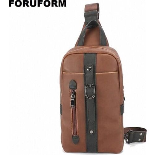 Mens Waterproof Vintage Crazy Horse Leather Travel Riding Crossbody Messenger Shoulder Sling Anti-theft Chest Casual Bag LI2412