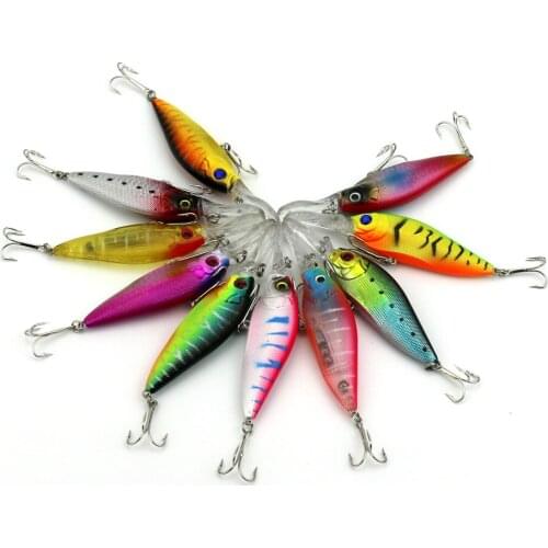 11cm 11.7g 20pcs 10 Colors Hard Minnow Fishing Lure Artificial Crankbait Sea Bass Lure Saltwater Deep Swim Bait 3D Fish Eyes