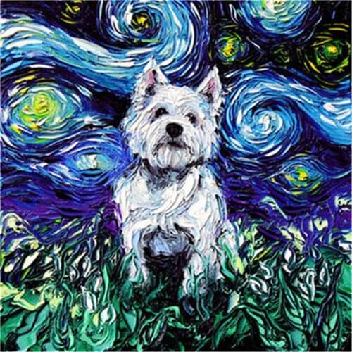 Animal Dog DIY Cross Stitch 11CT Embroidery Kits Craft Needlework Set Cotton Thread Printed Canvas Home Decoration Hot Room