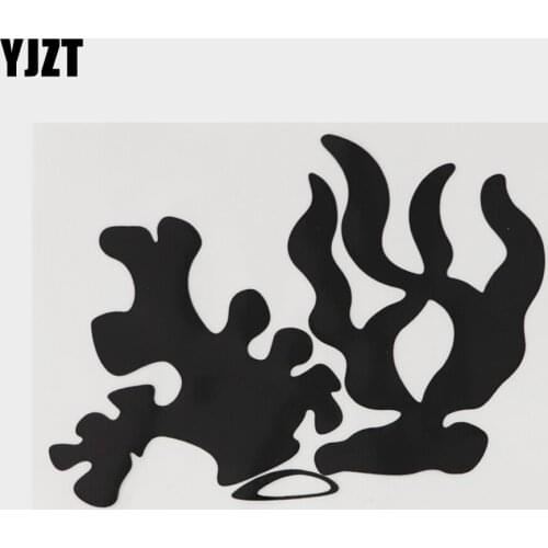 YJZT 14.2CM×10.4CM Personality Animal Coral Seaweed Dancing And Swimming Decal Car Sticker Vinyl 18A-0099