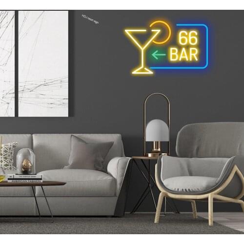 Custom Bar Neon Cocktail and Dream Bar Beer Wine Drink Bar Club Club Colored LED Wall Sign