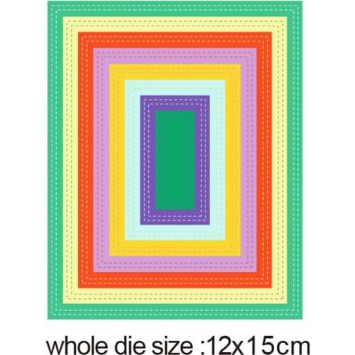 2020 new Craft stencils Layer Pierced Rectangle Frame Metal Cutting Dies For Scrapbooking Embossing Paper Card Album Die Cut