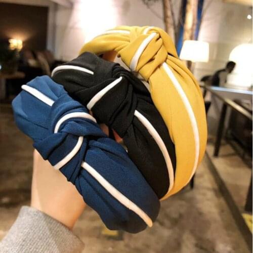 Women Wide Top Knot Hair Band Headdress Solid Color Cloth Headband Bezel Girls Hairband Hair Hoop Female Hair Accessories