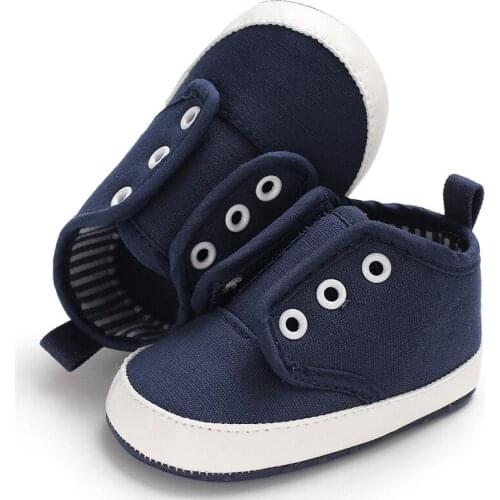 Infant Babies Boy Shoes Sole Soft Canvas Solid Footwear For Newborns Toddler Crib Moccasins 5 Colors Available