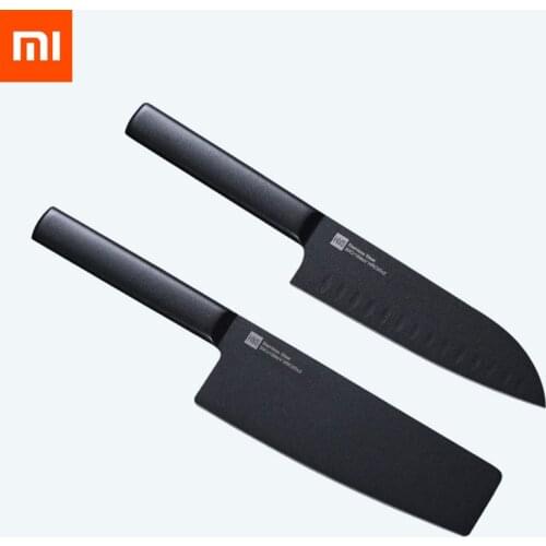 Original 2Pcs Xiaomi Huohou Kitchen Knives Stainless Steel Knife Knives Cook Set 7 Inch Material 50Cr15MoV HRC 55 for Family