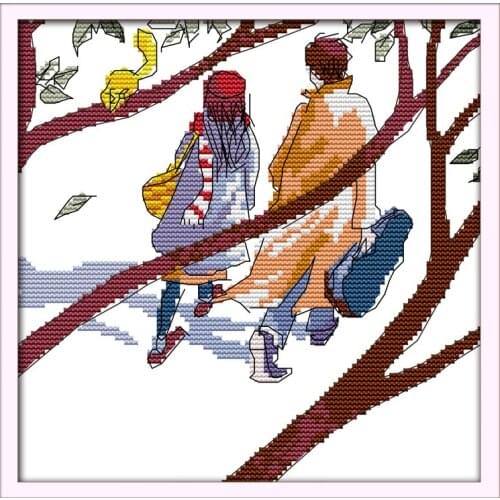 The autumn feelings-shadow cross stitch kit cartoon 11ct count print canvas stitches embroidery DIY handmade needlework plus