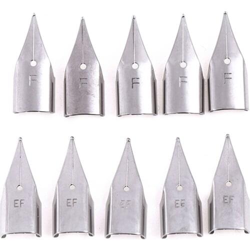 Nibs Stainless 3008/Hero 359 Fountain Pen 5Pcs/Set 0.38mm Replacement Stainless Steel Pen Nib Silver Steel For LAMY/Wing Sung